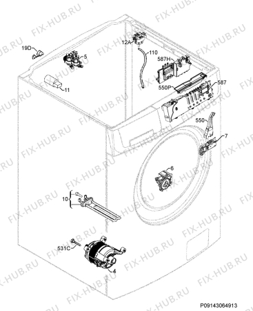 Взрыв-схема стиральной машины Kuppersbusch WT1458.0W-CN - Схема узла Electrical equipment 268